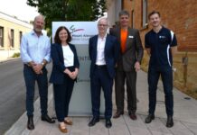 Beware disaster chasers Insurance Council Australia CEO Andrew Hall (left) and Senior Manager of Government Affairs Riley Williamson (right) met with MP Lisa Chester, MASC CEO Darren Fuzzard and Mayor Toby Heydon on Tuesday.