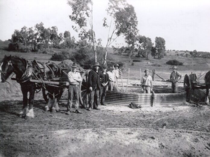 Cyanide workers at South German Mine, a part of the Maldon Historic Reserve (photo courtesy Maldon Museum and Archives Assoc.)