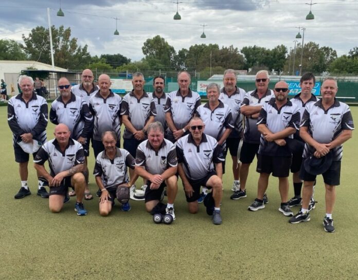 Castlemaine Bowling Club's Division 1 side celebrate their win.