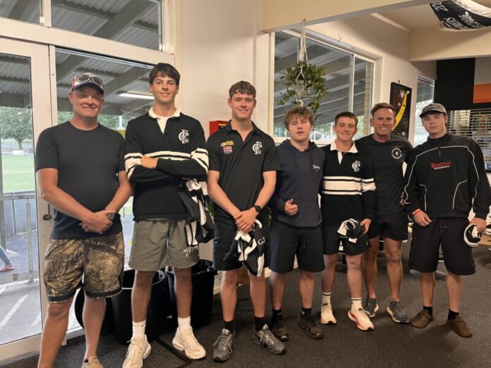 Castlemaine Football Netball Club players proudly received their guernseys on the night.