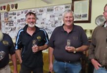 300 metre comp heats up The winners of the third stage of the 300 metre championship were (L-R) Chris Jolme, Greg Brown, Richard Ruddick and Bradley Knox. Absent. Tom Christie and Tony Skinner.
