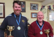 Tom and Alby Cups contested The day's winners Dan McColl and Sam Swagemakers are pictured with their trophies.