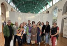 Feel the thread, feel the connection The artists behind Gather are pictured at the recent launch at the Market Building.