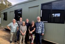 New building at MAAW MAAW committee members Clive Allen, Ian Lihou, Glenda Mann, Steve Mann, Shirley Hardy-Rix, and Grant Roff are pictured with the new building.