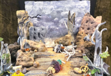 This exquisite diorama titled ‘Where the road leads us’ was the Newstead Spinners 2025 entry in the Sheep and Wool Show.