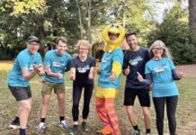 Run The Maine committee members Gavin Krasner, Luke Hooke, Di Cox, Ross Jarvis, Pat Smith and Pam Joseph model their new look 2026 t-shirts. Absent: Isobel Byrne, Richard Mayes and Steve Harris.
