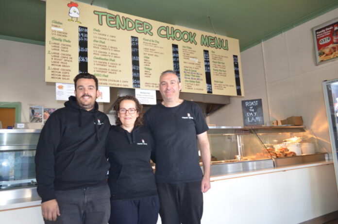 Tender Chook operators Christopher, Effie and Paul Katis thank the community for 26 years of support.
