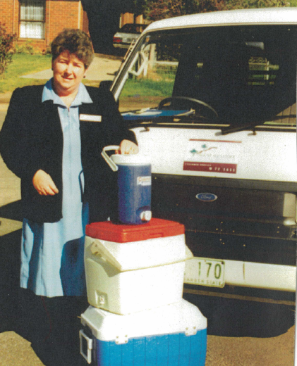 Following the amalgamation, Judy started delivering meals on the town/city run.