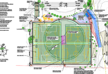 Stage 1 of the project will see the field extended to accommodate two full-size soccer pitches for adult games overlaid with four junior pitches, and the turf cricket pitch at its heart