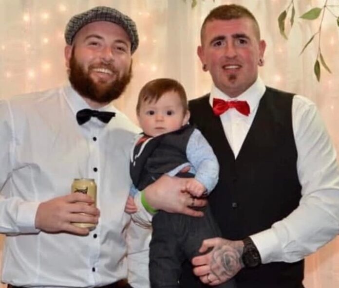 Brothers Jordan Picken and Lachlan Picken (pictured with his son Charlie) will celebrate their 250 game milestones this Saturday.
