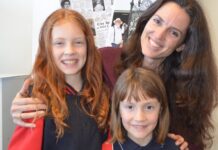 Golden moment! Sierra, Tess and Amelie Egan are pictured with their lucky ticket!