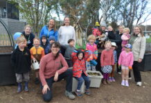 Harcourt Pre-School students, staff and parents enjoyed a planting session earlier this month.