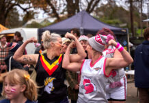 MAIN Game returns! Rockatoo Alex Kelly and Galah Kate Freston. Photo: Craig Gaston.