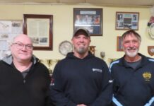 Club champions celebrated Championship winners (L-R) Darren Trevena, Tony Skinner and Greg Brown.