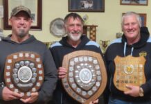 300 metre champs crowned 300 metre champions (L-R) Tony Skinner, Greg Brown and Richard Ruddick.