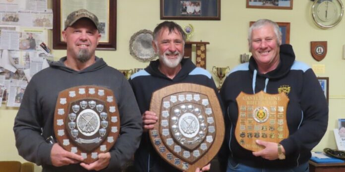 300 metre champions (L-R) Tony Skinner, Greg Brown and Richard Ruddick.