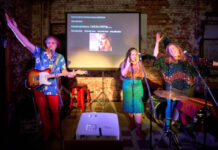 Pubsing leaders Stephanie Carson, Briony Phillips and Pete Bodin. Photo: Craig Gaston.