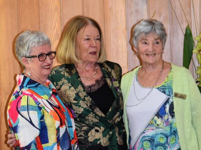 VIEW Club National Councillor Lorraine Batrouney (centre) is pictured with members Heather Shill and Dee Sansom who received their 30 year service awards.