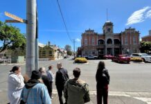 Dja Dja Wurrung stories come to life in Castlemaine A before shot from the yarns on Frederick Street, as the wartaka group connected with Council in Castlemaine.