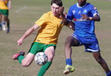 Mixed results for Goldfields Youth player Gene Edwards is pictured in action at Chewton. Photo: Max Lesser.