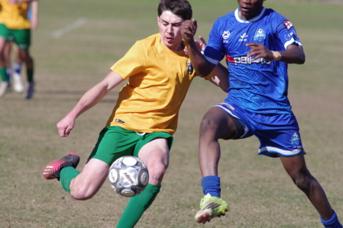 cSoccer070826 Youth player Gene Edwards is pictured in action at Chewton. Photo: Max Lesser.