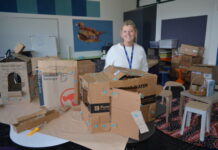 New chapter for St Mary’s St Mary's principal Gemma Goodyear is pictured in one of their innovative classrooms surrounded by students' learning, including buildings constructed from cardboard boxes to demonstrate design skills and understandings.