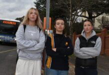 Students need public transport Castlemaine Secondary College students, Stella, Olive and Isla. Three of the students needing public transport into town to access work, activities and sports.