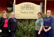 The Maldon team- Jacqueline Cue (admin), Siw Wootton (lymphoedema nurse), and podiatrists Frances Elcoate and Hannah Wellick are taking appointments at the Maldon Campus now.