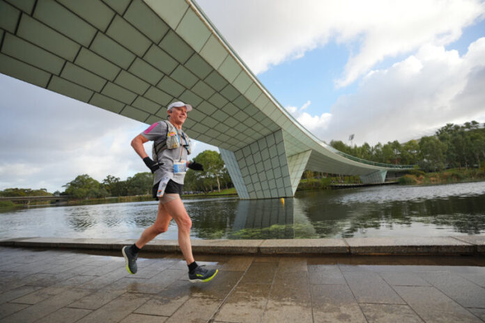 Running the Adelaide Marathon earlier this year.
