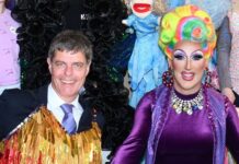 “You are valued, you are supported, you belong” Castlemaine rallies around LGBTQIA+ community Mayor Toby Heydon with drag performer Polly Filla at the Wear It Purple celebrations at CSC last Friday.